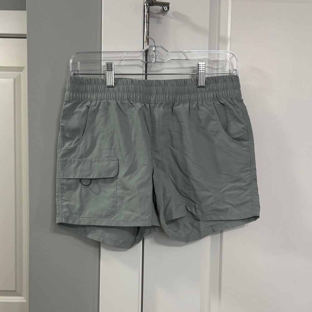 Women’s Sage Green Athletic Cargo Shorts